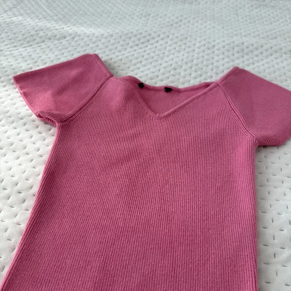 Dynamite Pink Ribbed Mini Dress - Picture 4 of 5